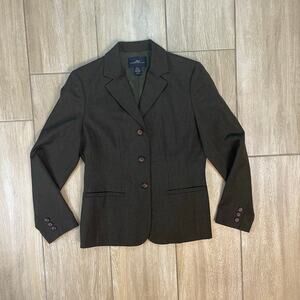 Andrea Viccaro Women’s 100% Wool Blazer Jacket Size 6 Dark Gray Fully Lined